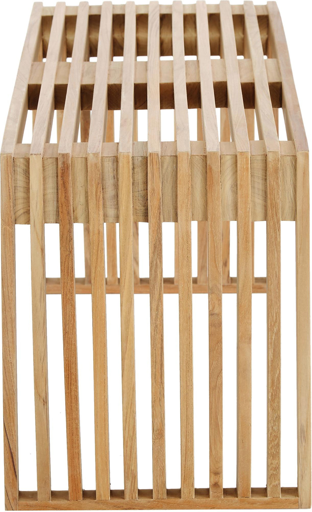 Recibidor Reine de Hanabi Living en madera clara con espejo y espacio para llaves y accesorios en la entrada de la casa.