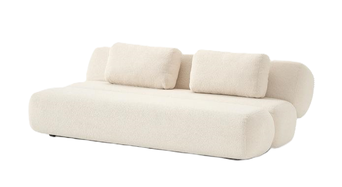 Sofá cama Kashamuru de Hanabi Living en color gris, con estructura moderna y cojines cómodos para descanso y dormir.