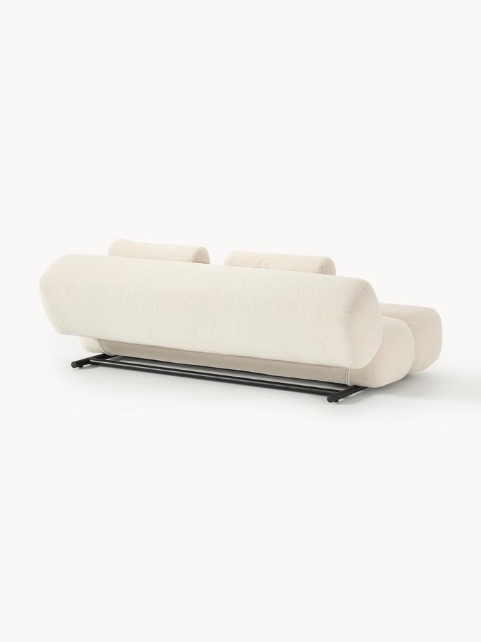 Sofá cama Kashamuru de Hanabi Living en tela gris, con cojines y estructura moderna, ideal para espacios pequeños.