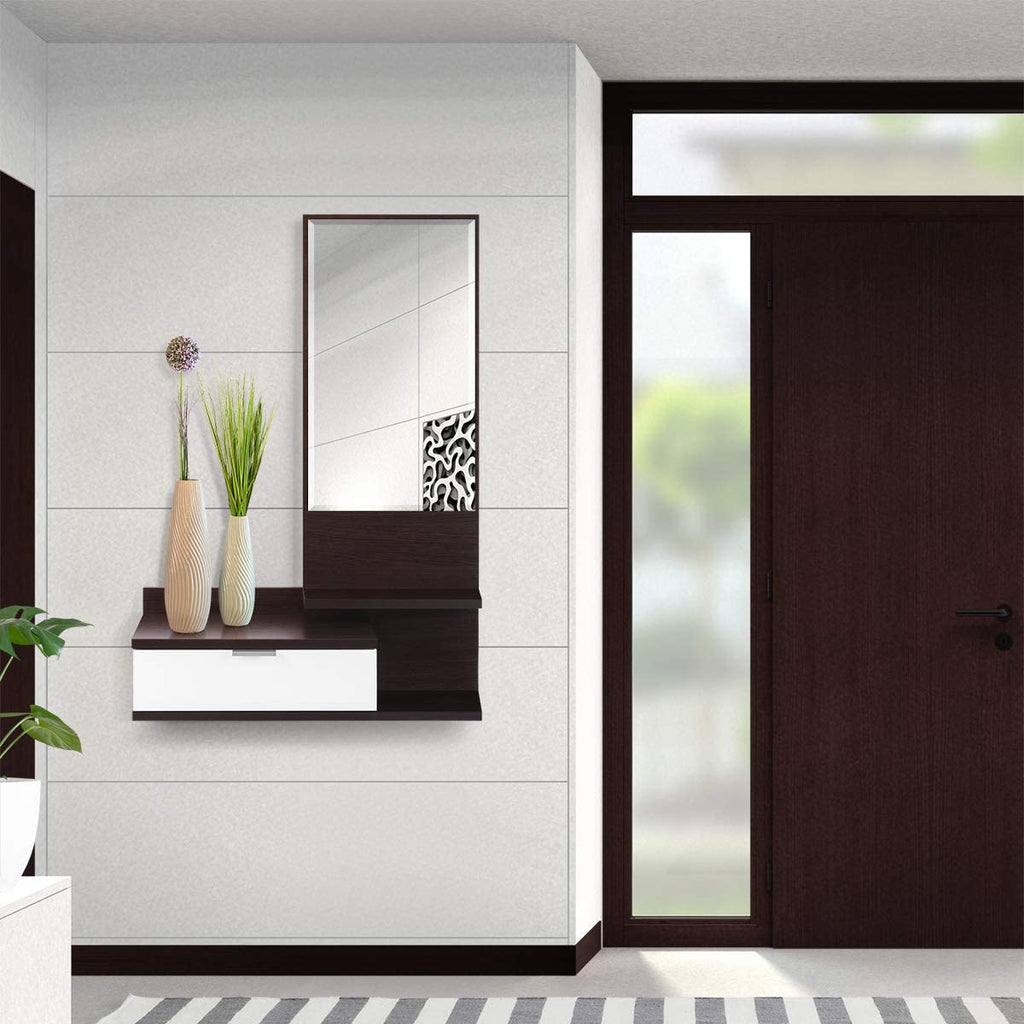 Recibidor Isaac de Hanabi Living con estructura de madera y espacio para llaves y objetos en un diseño moderno y funcional.