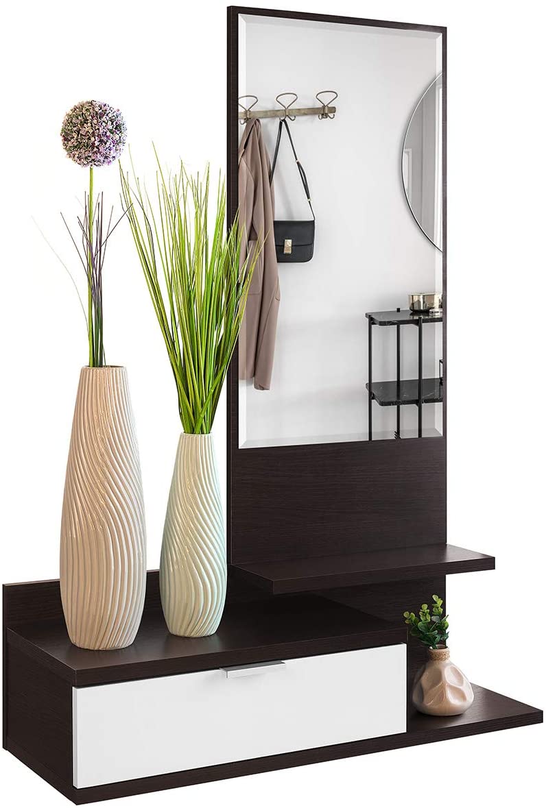 Recibidor Isaac de Hanabi Living con superficie de madera y espacio para llaves y accesorios en un diseño moderno.