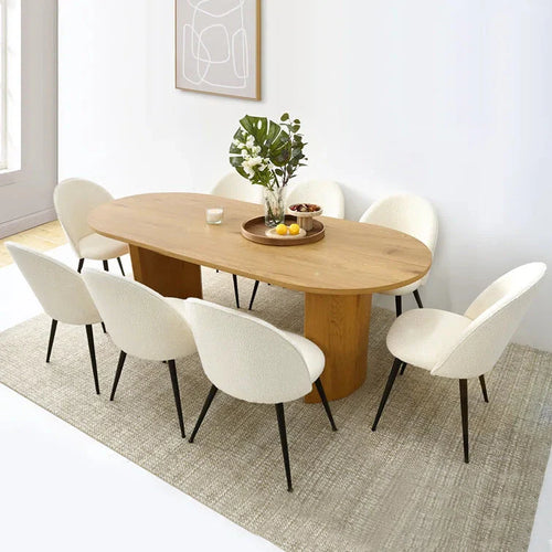 Juego de comedor Kimiko de Hanabi Living con mesa doble y sillas, diseño elegante para sala de comedor.
