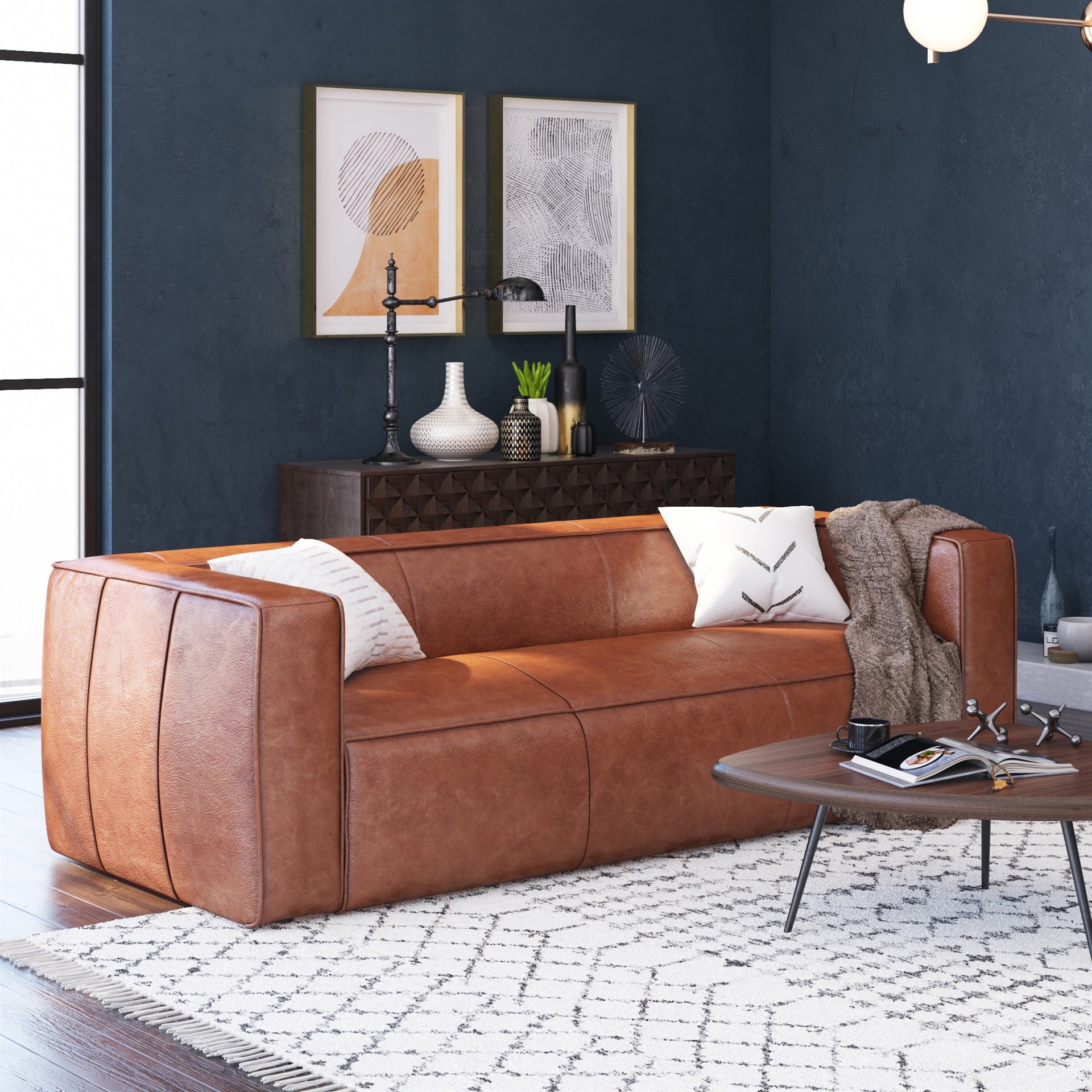 Sofa Rini hikari living cuero natural cuero vegano